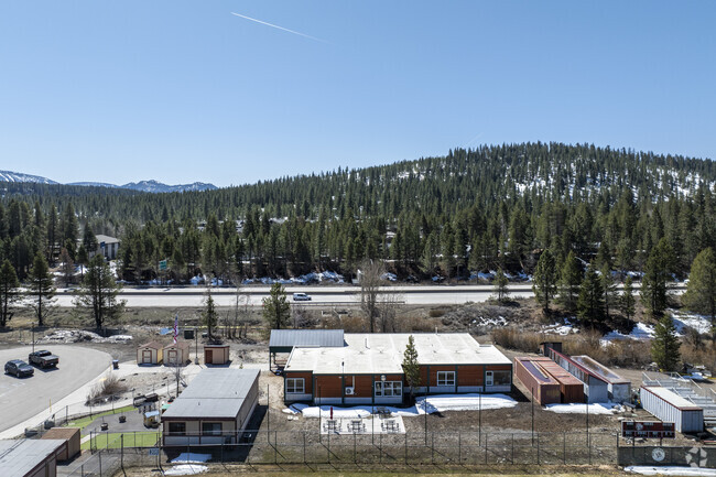 An aerial view of Sierra High (Continuation) School facing South.