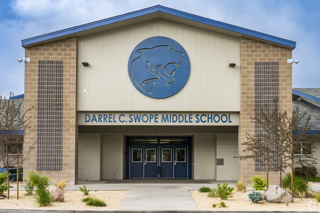 Darrell C Swope Middle School is surrounded by neighboring homes in Reno.