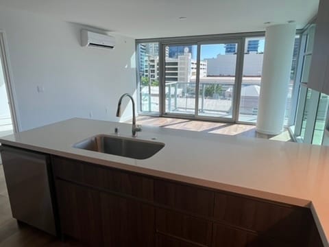 Corner unit, living room and kitchen