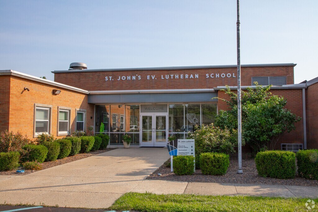 A wide/entry shot for St. John Evangelical Lutheran School.