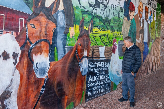 Admire the murals at the museum in downtown Opelika.