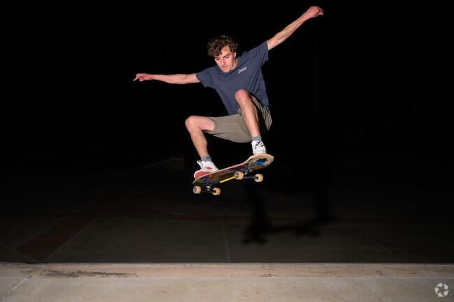 The McIntire Skatepark stays open late in Locust Grove.