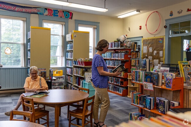 The Gale Library in Newton offers books, programs, and a welcoming community space.