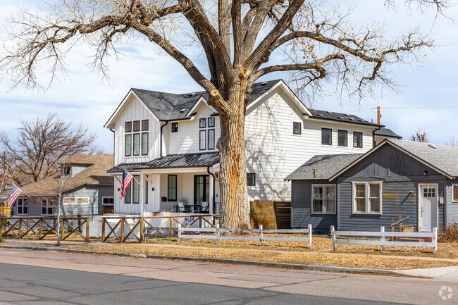 Modern Traditional homes sit amongst bungalows in East Wheat Ridge.
