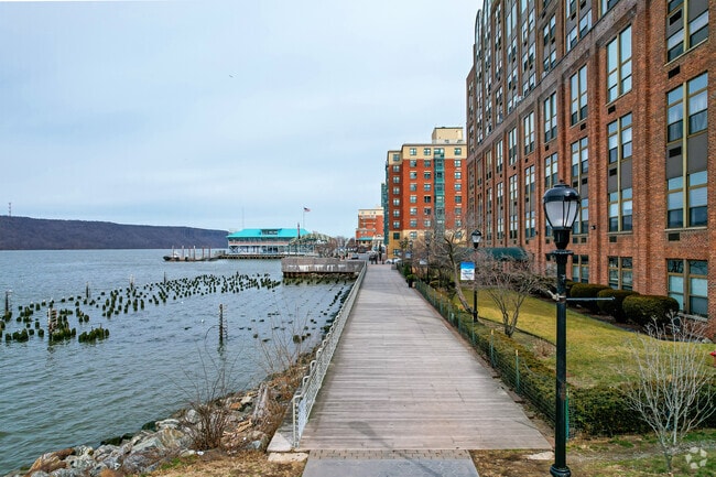 Residents can take a scenic stroll along the Alfred B. DelBello Riverwalk.