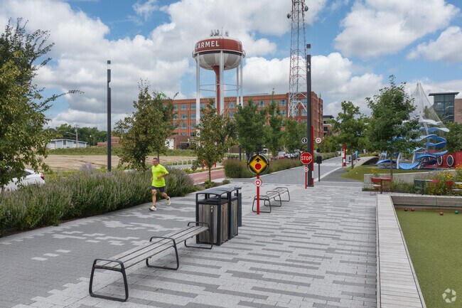 The Monon Trail winds through downtown near East Carmel.