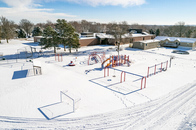 Students enjoy learning outdoors in a large outdoor space at Skyline Elementary School.