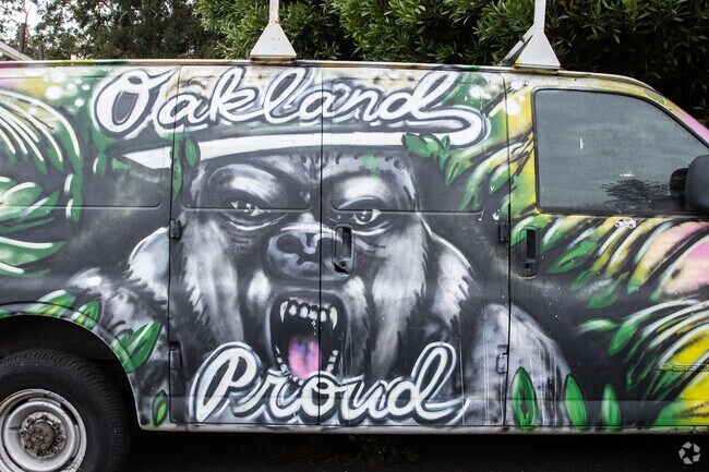 Throughout Toler Heights there are touches of Oakland Pride all over the area.