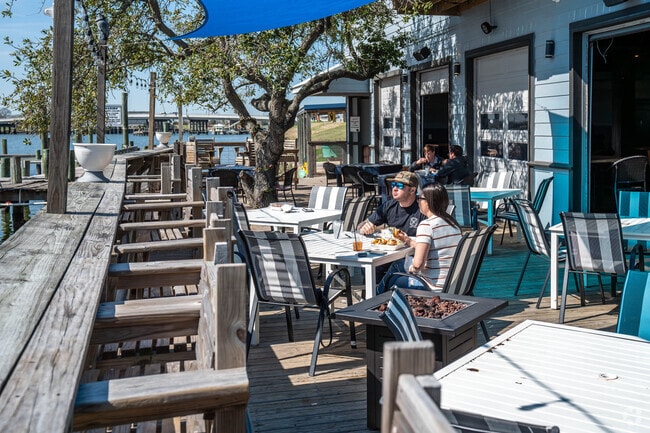 Residents enjoy a lunch at Belly's On The Brazos, located in Freeport.