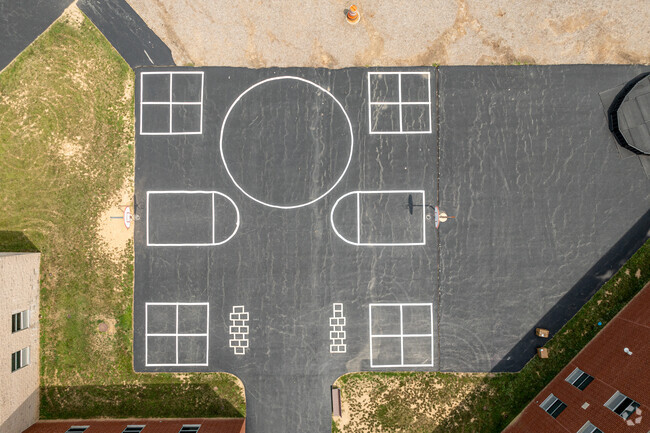 Basketball and other schoolyard games are enjoyed at West Manheim Elementary School.