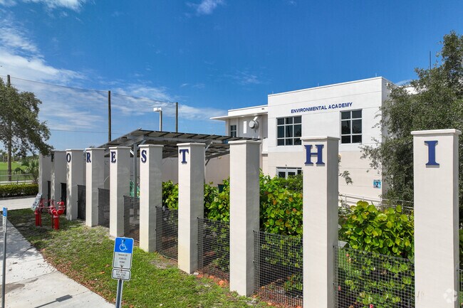 Forest Hill High School name display.