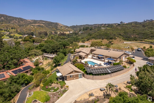 Custom homes are common in Jamul--some feature solar panels and outbuildings.