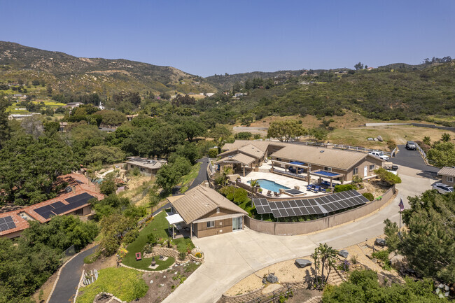 Custom homes are common in Jamul--some feature solar panels and outbuildings.