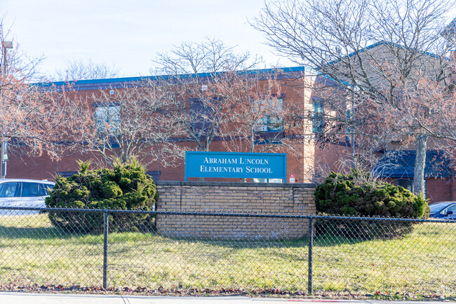 Signage for the Abraham Lincoln Elementary School in Lowell, MA.