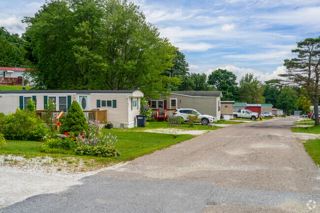 A row of manufactured homes are in a mobile home park of 110 homes in Saint George's center.