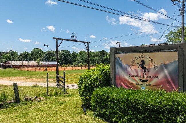 Fairplay's Hawk Feather's Ranch is a haven for horse lovers, where stables and riders are part of daily life.