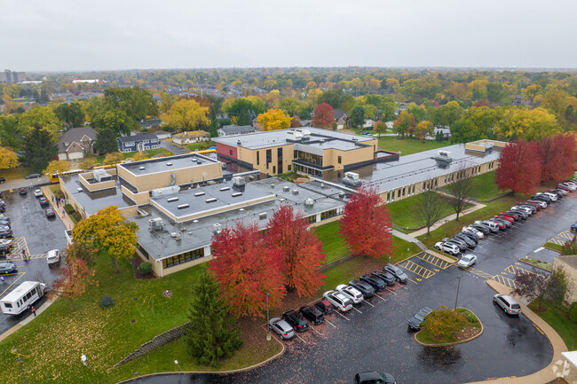The Holmes Elementary School offers a sprawling campus when viewed from above.