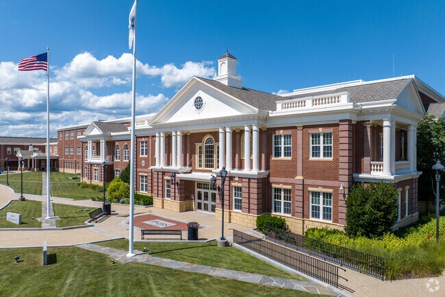 North Plymouth High School has a vast campus with multiple sports fields.