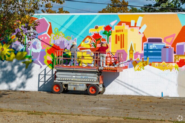 Murals are being painted in downtown Canton just outside the Gibbs neighborhood.