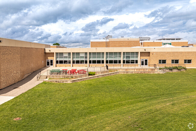 Coon Rapids High School features an outdoor terrace.