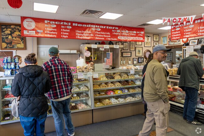 New Palace Bakery has a line around the block for Paczki Day in Hamtramck.