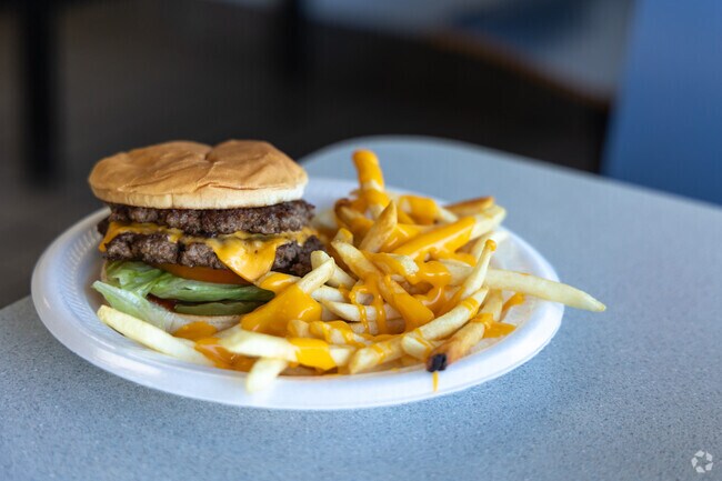 Ginny's Kitchen and Custards has a delicious double cheeseburger and cheese fries in Barnhart.