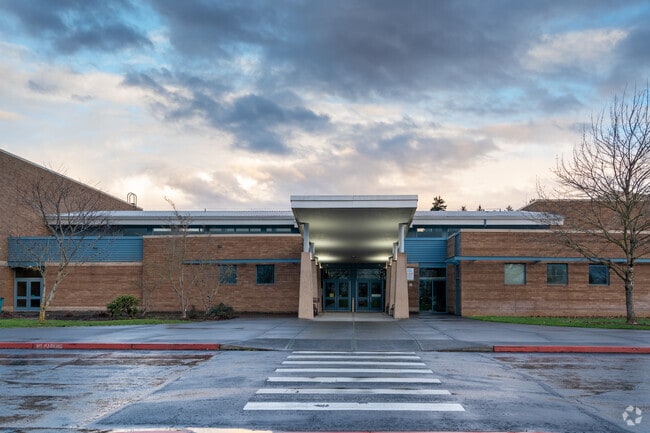 Main student entrance of Shahala Middle School.