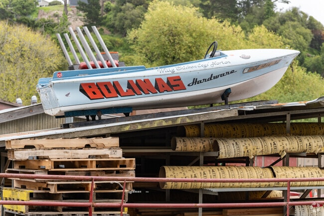 Bolinas Hardware offers a fun sign to welcome visitors and residents into town.
