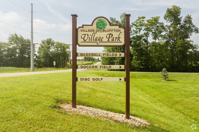 Bluffton Village Park includes baseball diamonds, soccer fields and open green space.