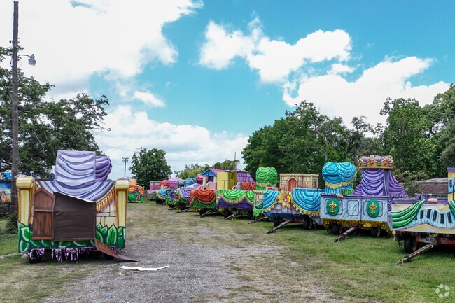 Bridge City has storage for local upcoming parade floats.