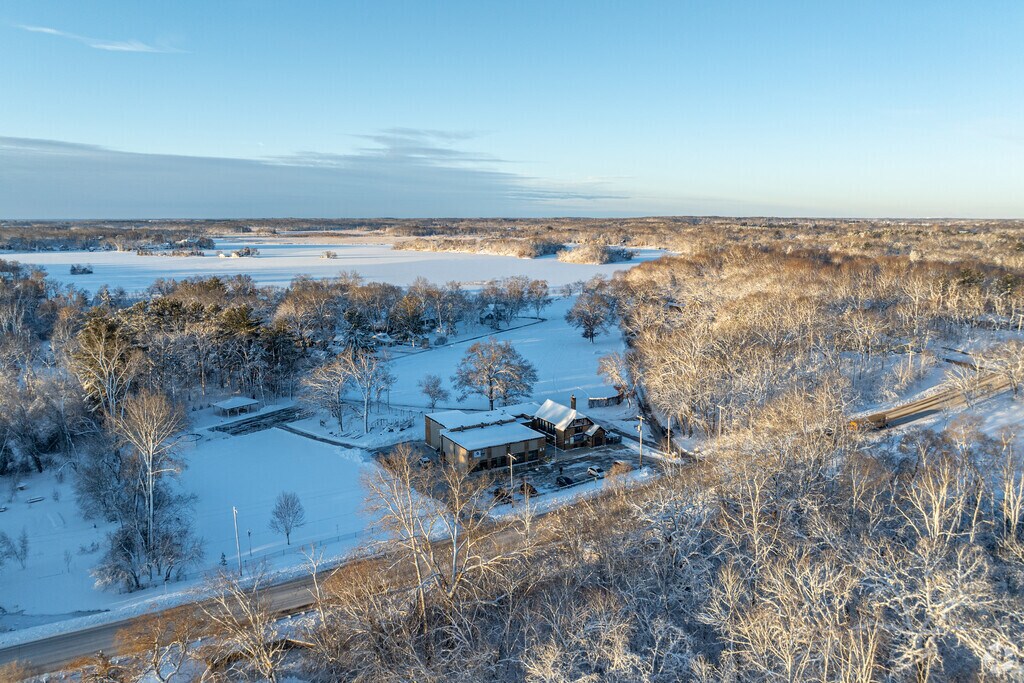 An aerial view of Eagleville Charter School.