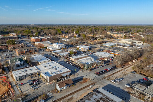 The railroad crosses through downtown Tucker.
