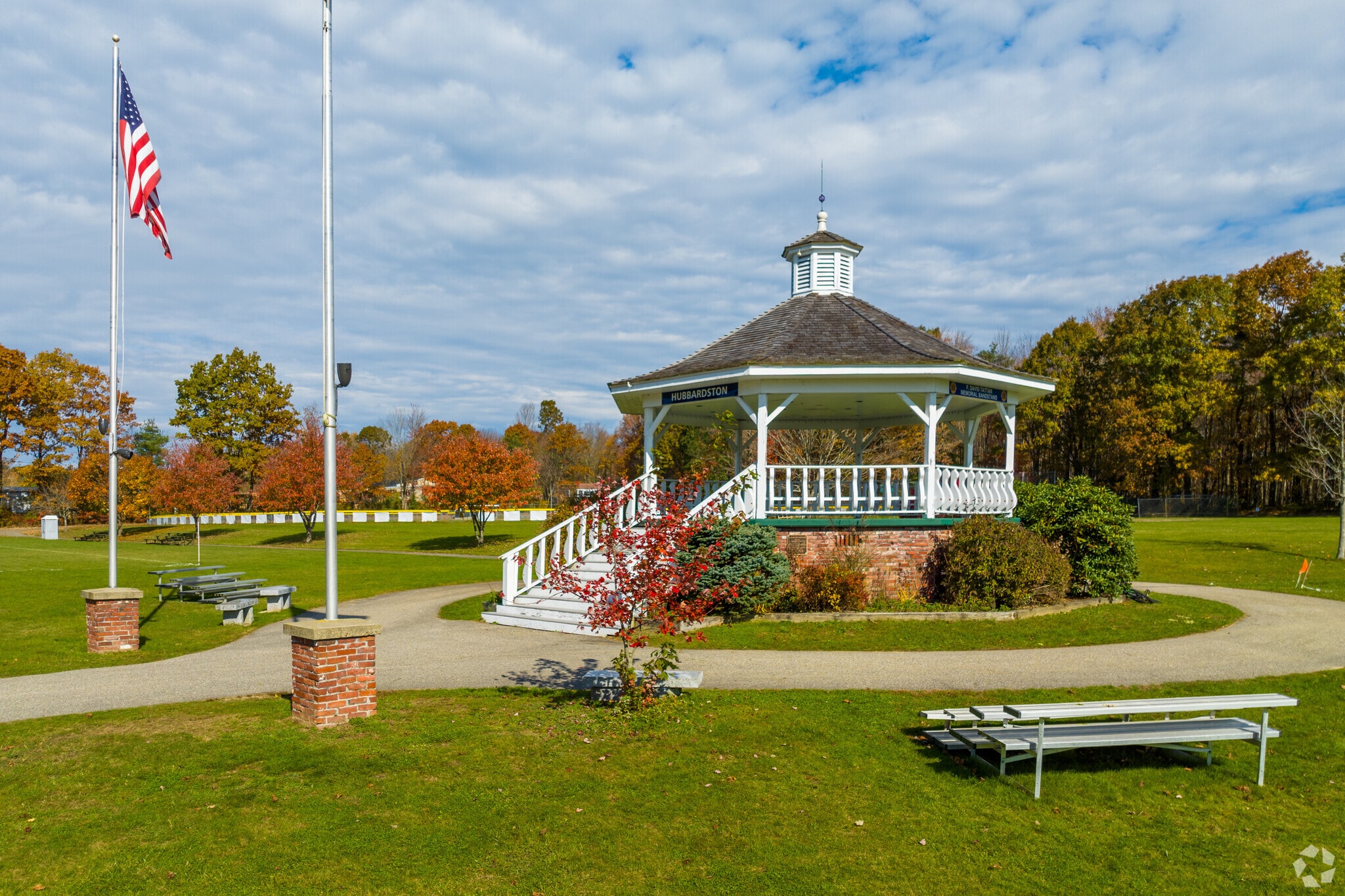 The gazebo at Curtis Recreation Field in the Hubbardston neighborhood.