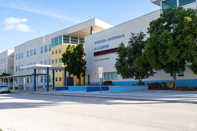 Aventura Waterways K-8 Center provides education in the neighborhood of Ojus.