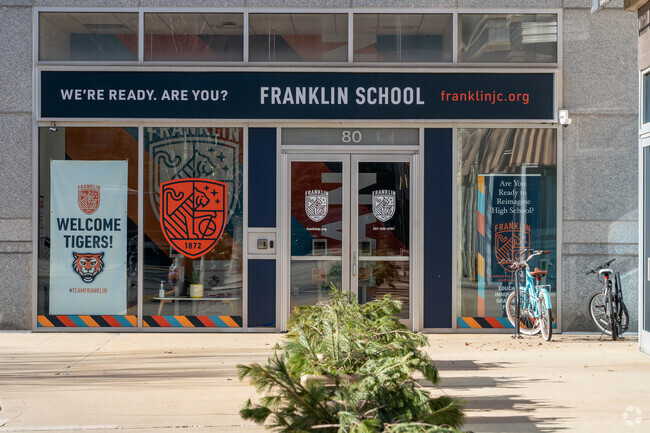 The Franklin School lies right around the block from the Path Station.
