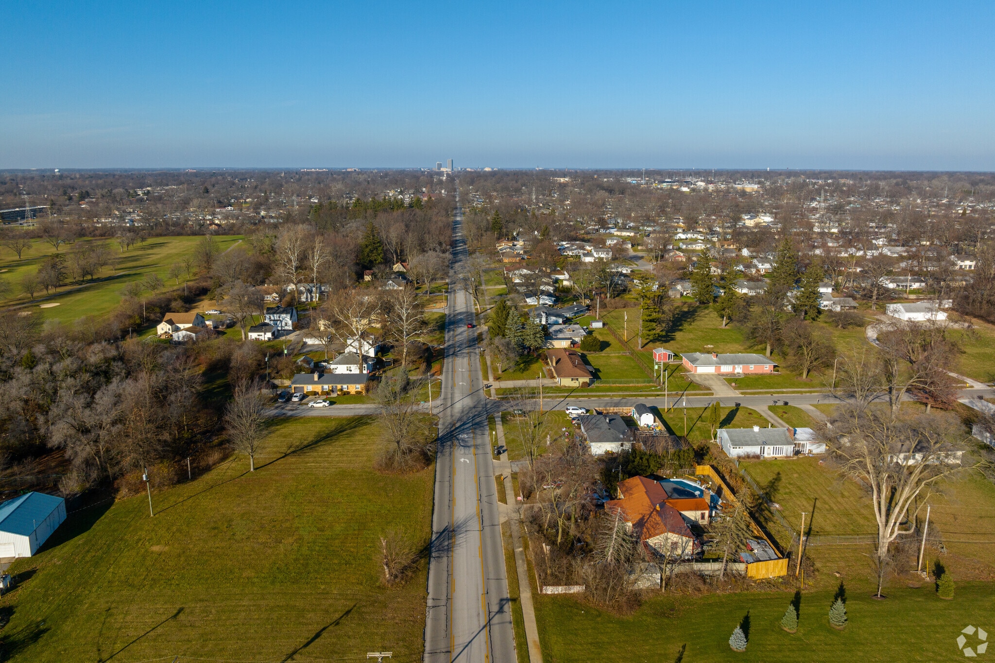 An aerial view of Adams Township