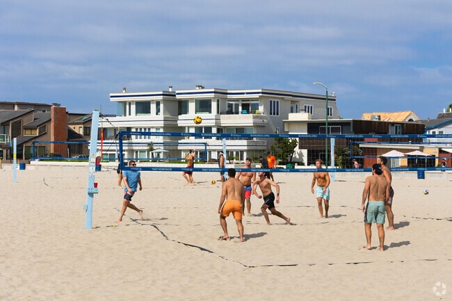 South Mission Beach Park features lively volleyball courts perfect for competitive fun.