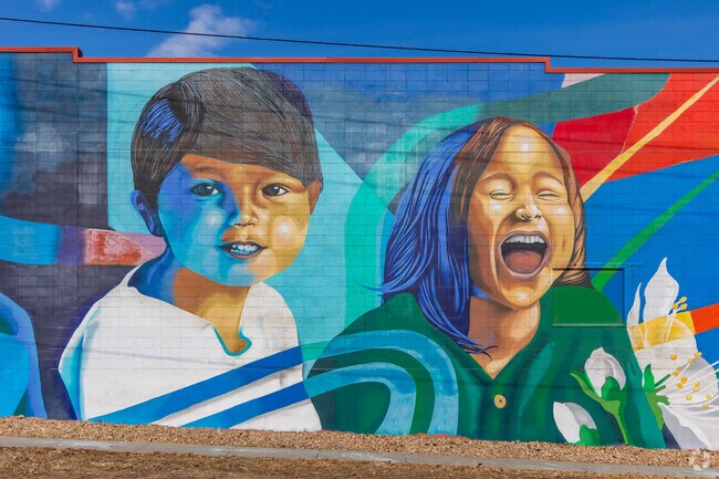 Colorful street art can be seen throughout the Jefferson Park neighborhood.