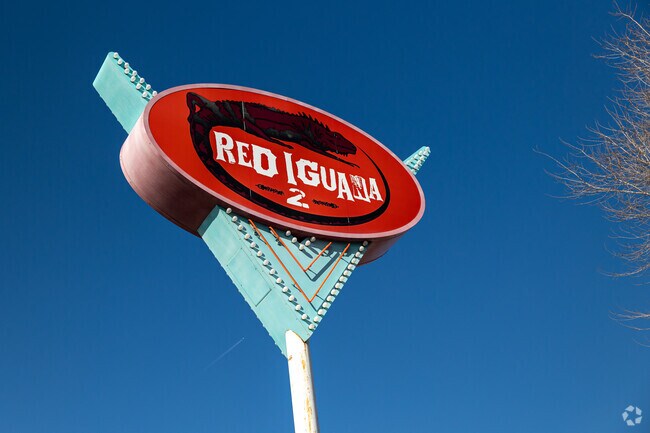 Red Iguana 2 in Poplar Grove has a deep, red sign.