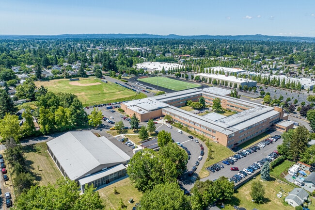 The Benson Polytechnic High School resides on a large campus located in Lents, Oregon.