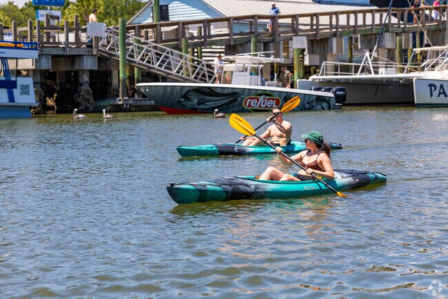 Shem Creek in Mount Pleasant is a great place for Old Village families to Kayak.