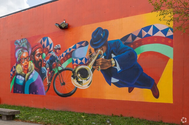 Colorful murals adorn the walls of local businesses in Bagley.