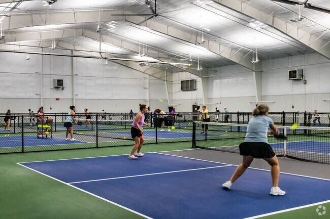 Pickle ball is a hot ticket at the Kingsbury Club in Medfield.