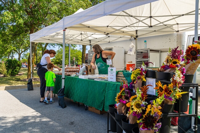 Buy some locally sourced flowers at the Schaumburg Farmers Market.