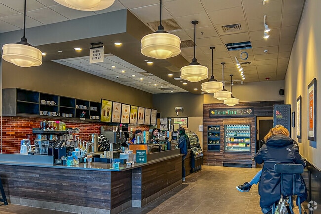 Stop by the local Starbucks in North Waltham for some coffee and pastries.