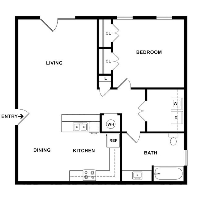 1 BR Floorplan
