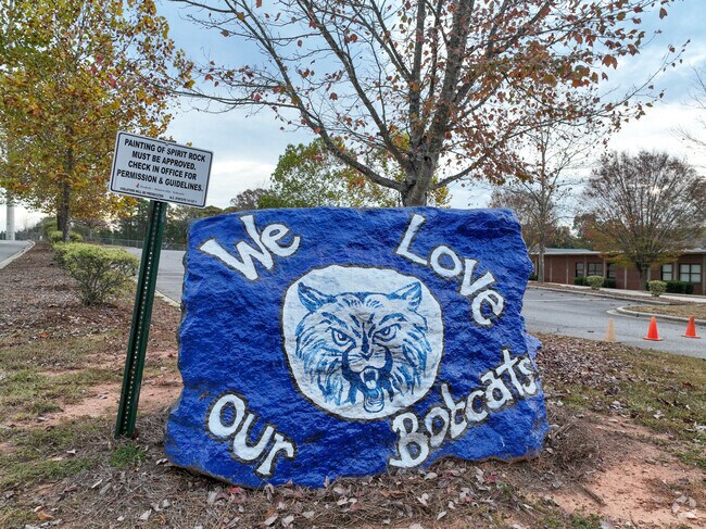 The spirit rock at Troutman Middle School.