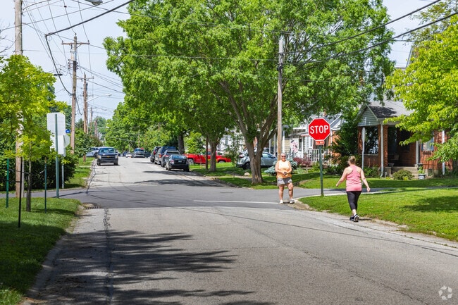 Residents are often found socializing on a walk in Madison Place.