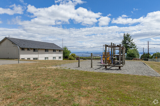 Views of Manchester Christian Academy play area and views of water.