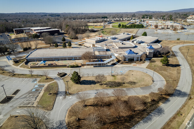 Aerial overview of Brushy Creek Elementary School